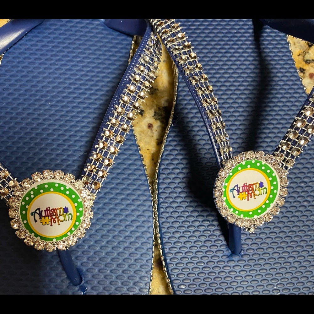 Autism mom flip flops